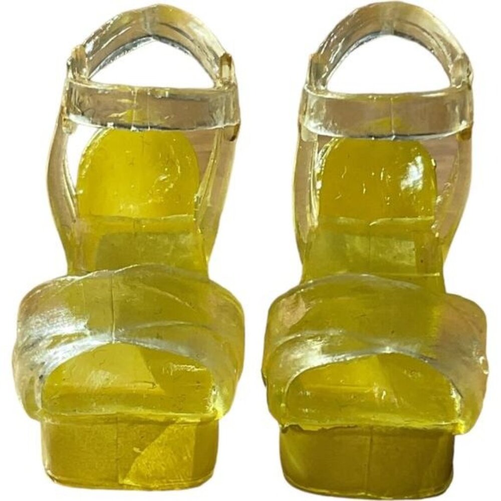 Rainbow High Shadow High Doll Shoes Yellow Platform Clear Strappy Heels